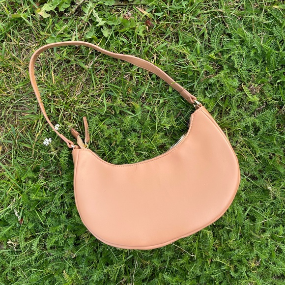 Old Navy Tan Faux Leather Crescent Bag - Picture 1 of 1